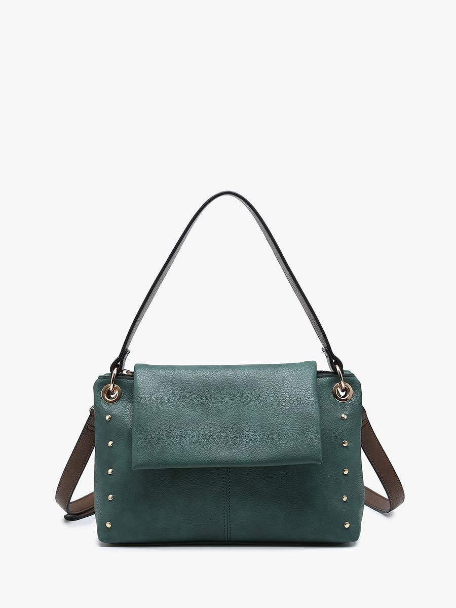 Jen & Co. - Juliana Flapover Shoulder Bag w/ Studded Detail | M2806