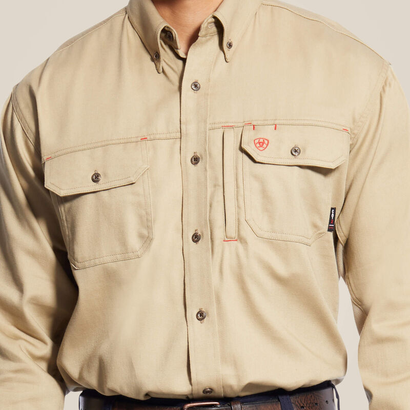 FR Solid Vent Work Shirt - Khaki - 10025402