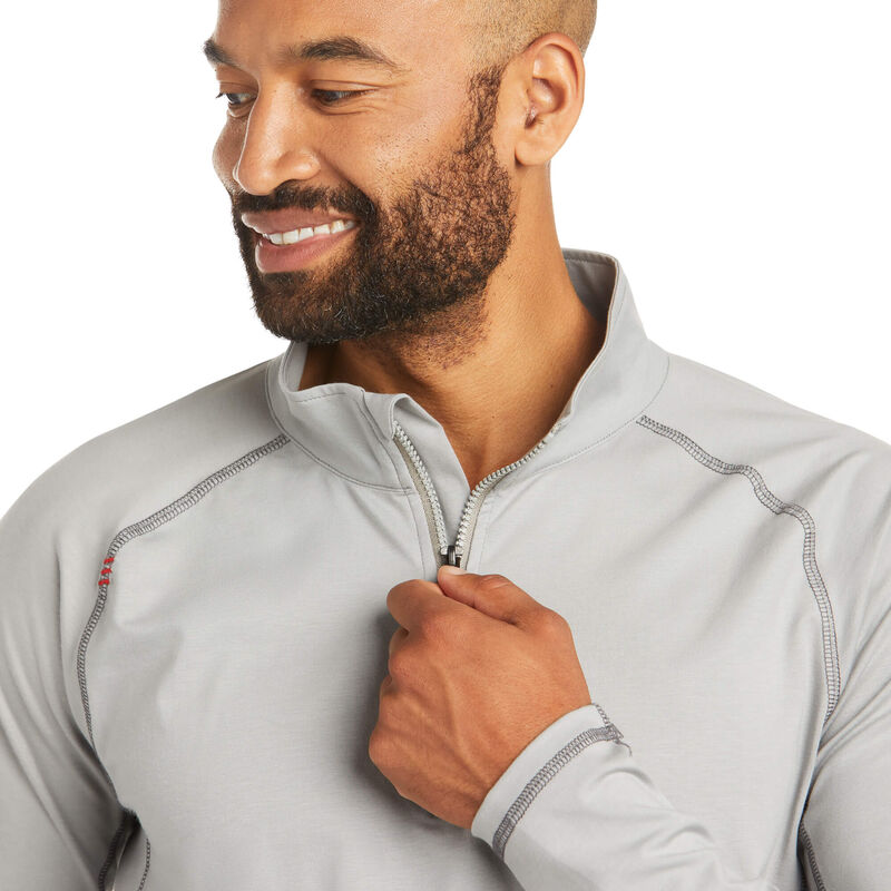 FR Combat Stretch Patriot 1/4 Zip Work Shirt - Silver Fox - 10035420
