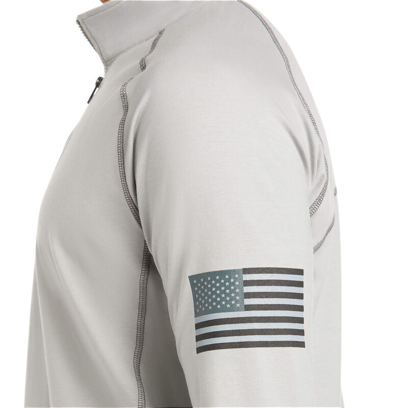 FR Combat Stretch Patriot 1/4 Zip Work Shirt - Silver Fox - 10035420
