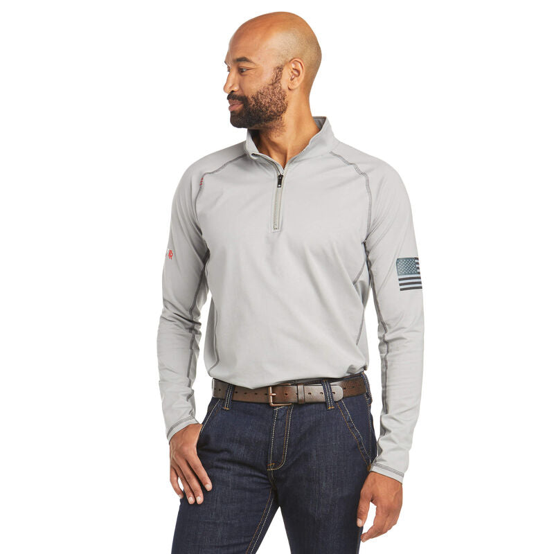 FR Combat Stretch Patriot 1/4 Zip Work Shirt - Silver Fox - 10035420