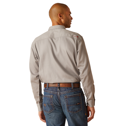 FR Solid Classic Fit Snap Work Shirt - Silver Fox - 10048446