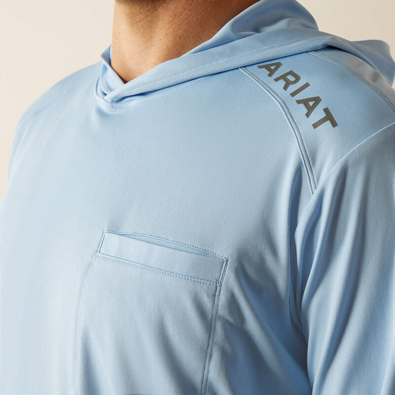 MNS Rebar Sunblocker Hooded T-Shirt PLACID BLUE - 10054882