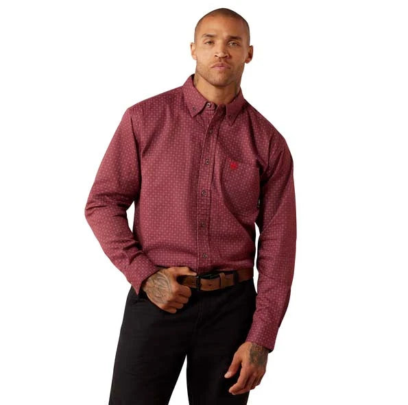 Ariat | FR Logan LS Work Shirt | Burgundy