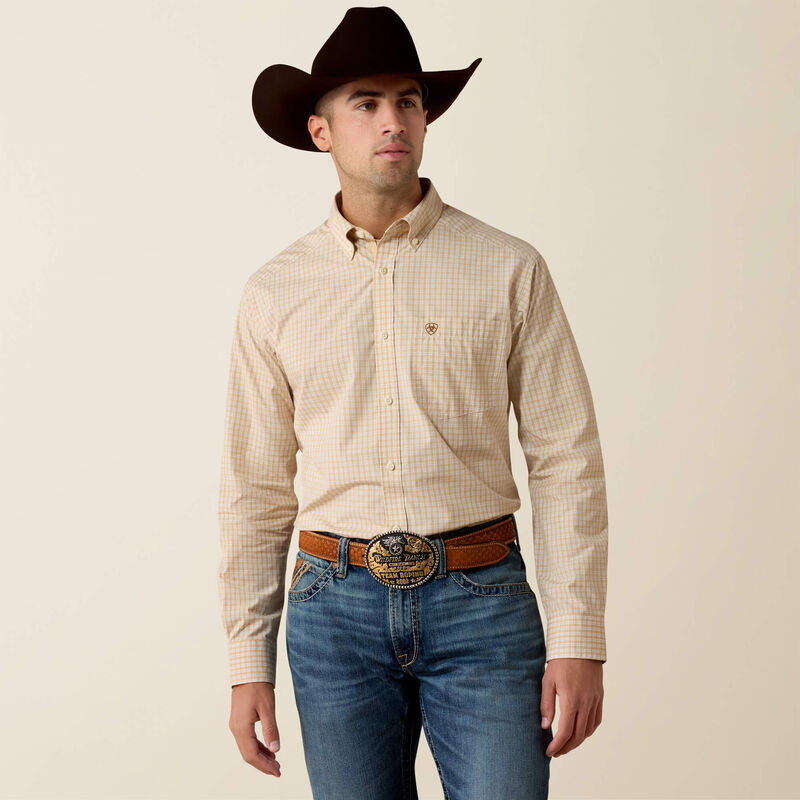 Pro Series Darius Classic Fit Shirt PEBBLE SMALL PLAID-10080505