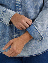WRANGLER MENS ACID WASH VINTAGE DENIM LS