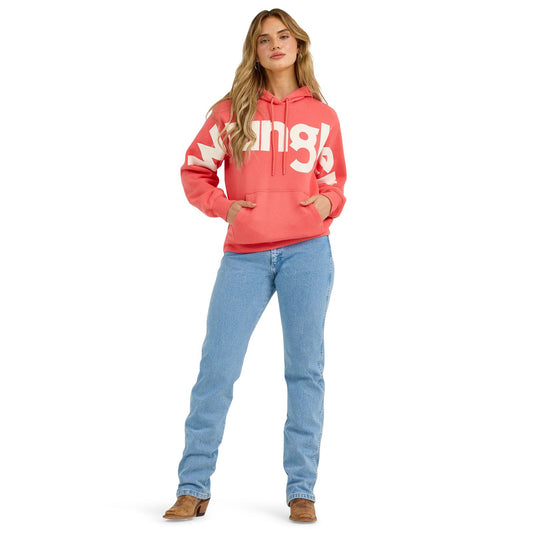 Wrangler Retro Punchy Sweatshirt Hoodie - Coral