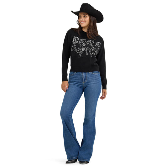 Wrangler Retro® Western Vintage Sweater Crew - Black