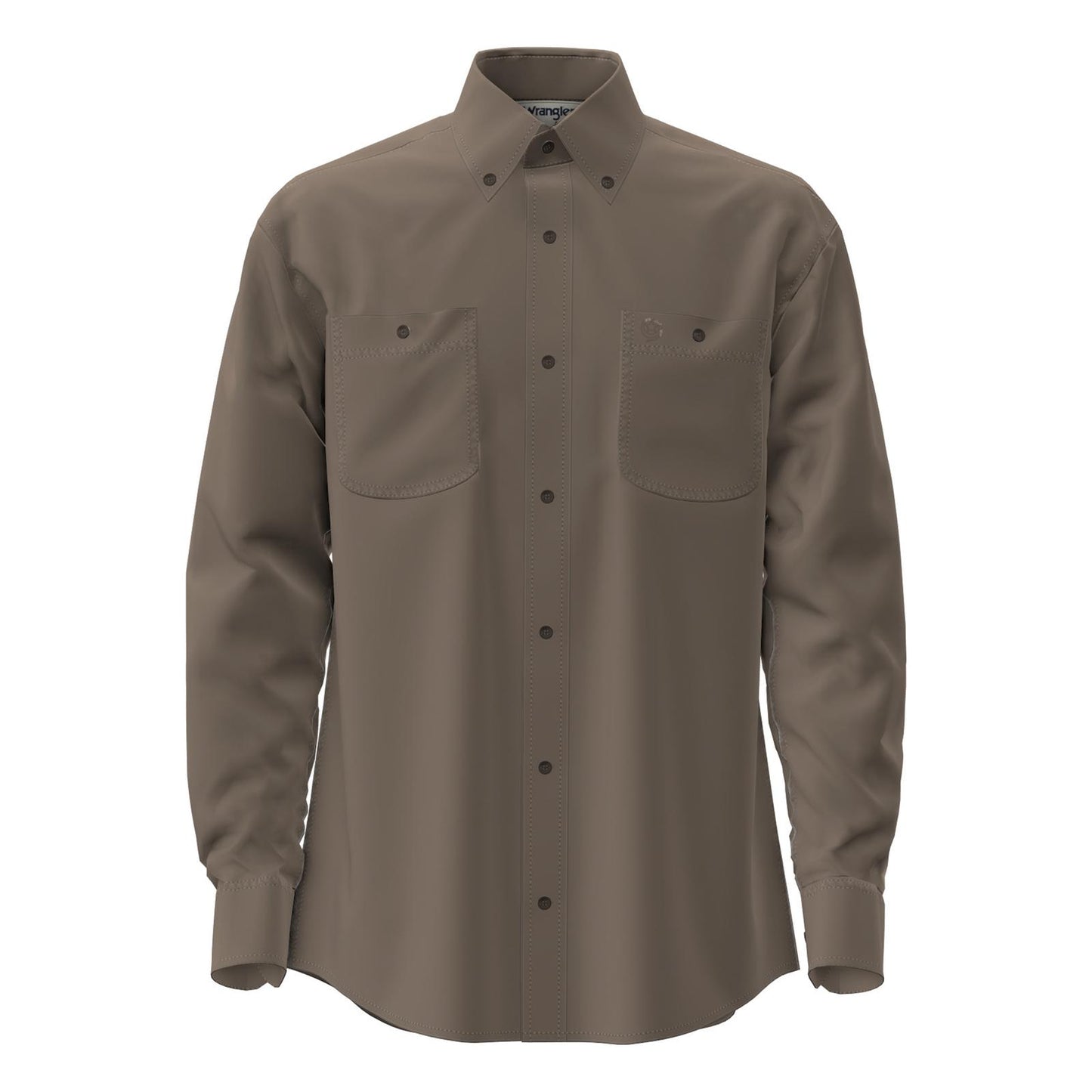 Wrangler® George Strait Collection Two Pocket Long Sleeve Shirt - Walnut