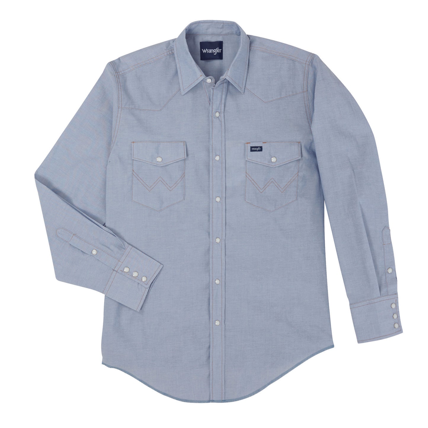 Wrangler® Western Chambray Long Sleeve Workshirt - Classic Fit - Chambray