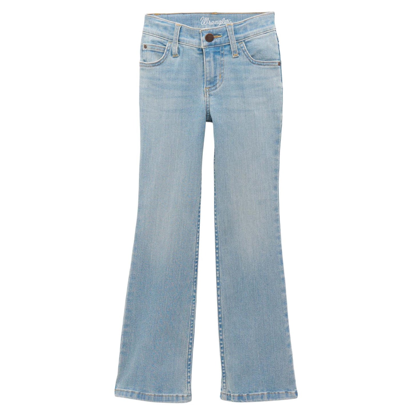 Light blue jeans on a white background