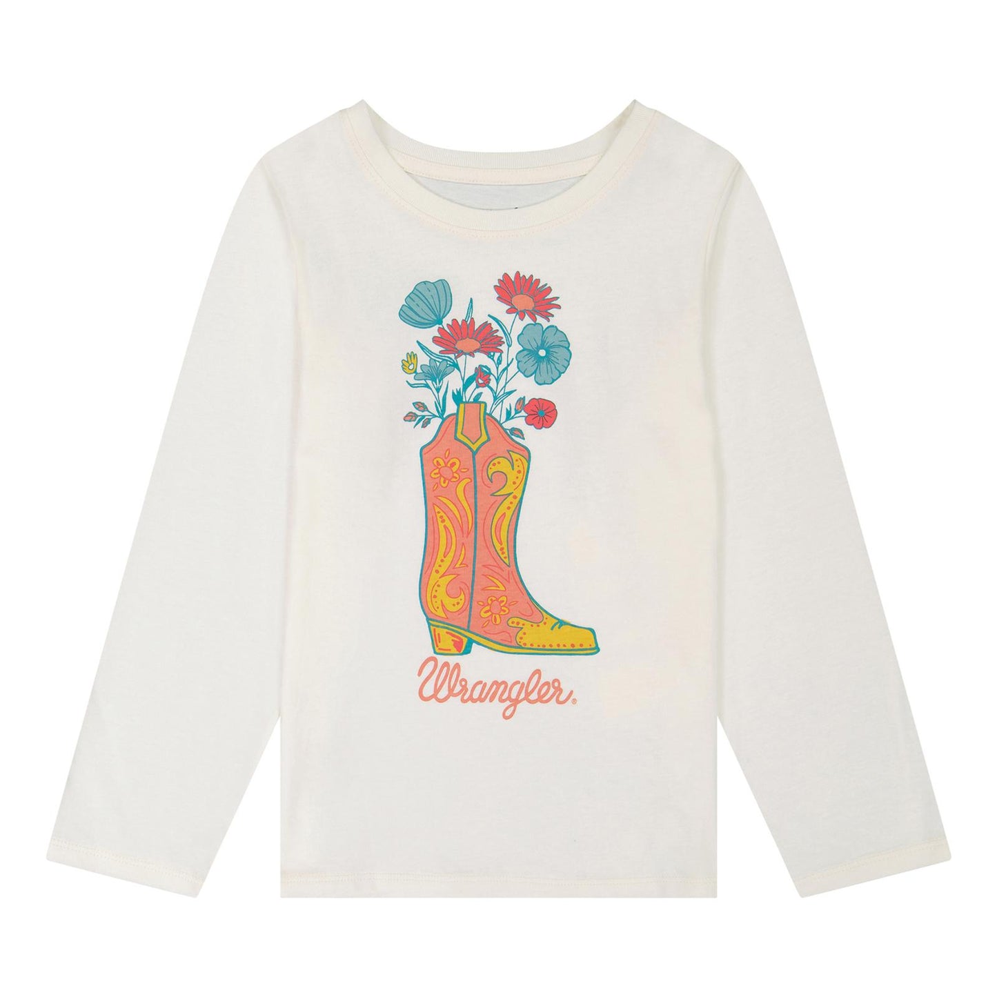 Wrangler® Girls Long Sleeve T-Shirt - White - 112382683