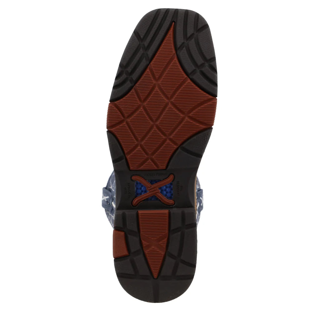 11" Western Work Boot - Brown & Blue - WXBN001