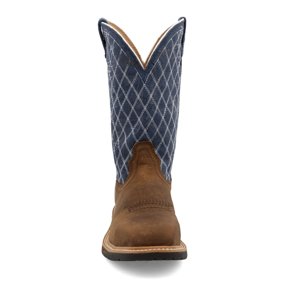 11" Western Work Boot - Brown & Blue - WXBN001