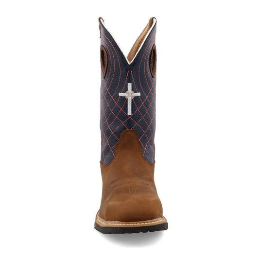 11" Western Work Boot - Brown & Navy - WXBAW01