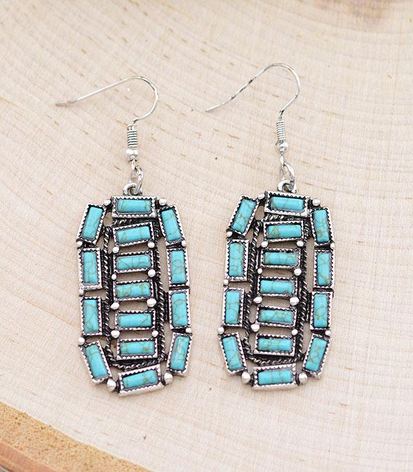 TURQ AND SILVER EARRINGS