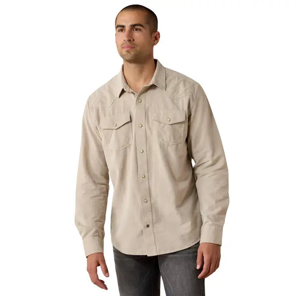 ARIAT Men's Retro Handorf Corduroy Fitted Long Sleeve Snap Shirt-10080647