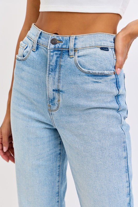 Cello Super High Rise Dad Jean with Mini Slit