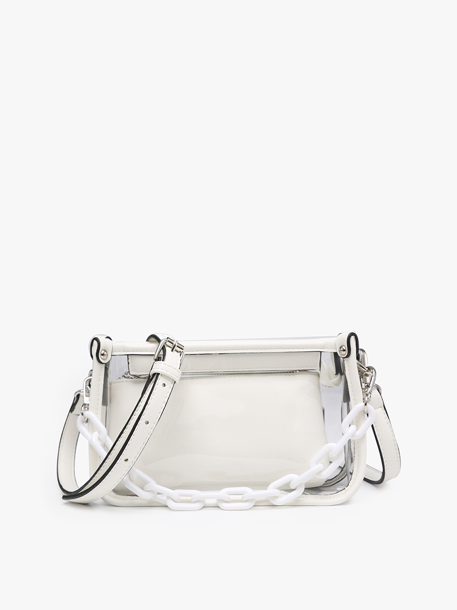 Jen & Co. - Jessica Stadium Clear Crossbody Bag – Chain Strap | M2226CR