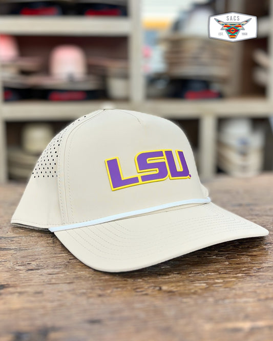 "LSU Purple Block" Curved 5 Panel Rope Hat