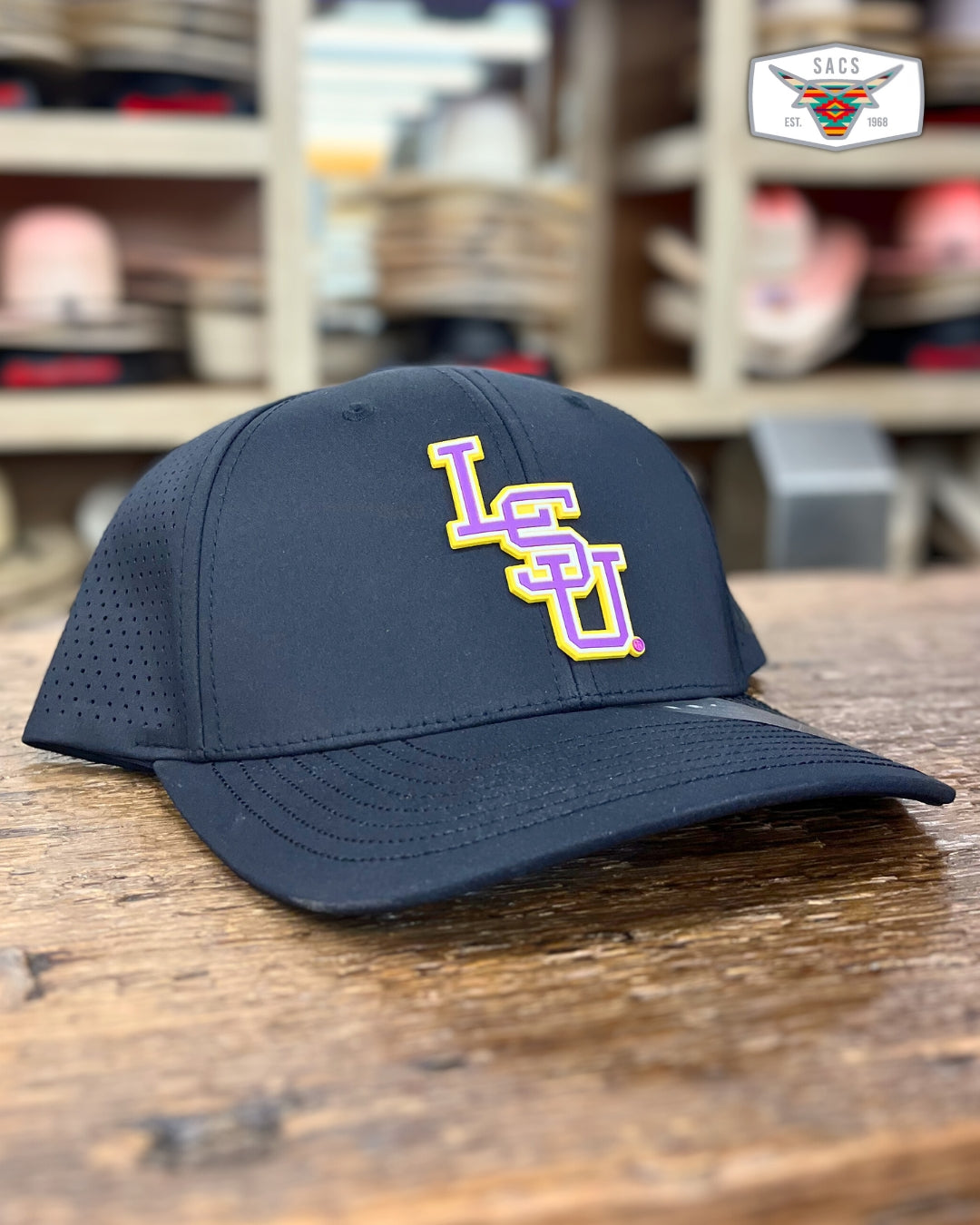 "LSU Baseball White" - Curved Performance Hat