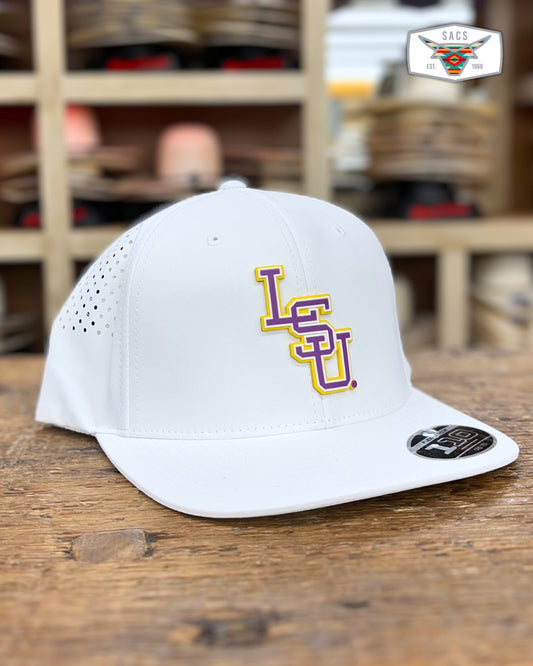 "LSU Baseball White" - Flat Performance Hat