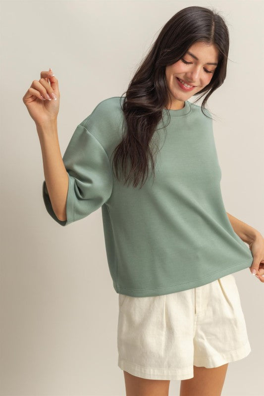 Scuba Drop Shoulder Everyday Basic Top