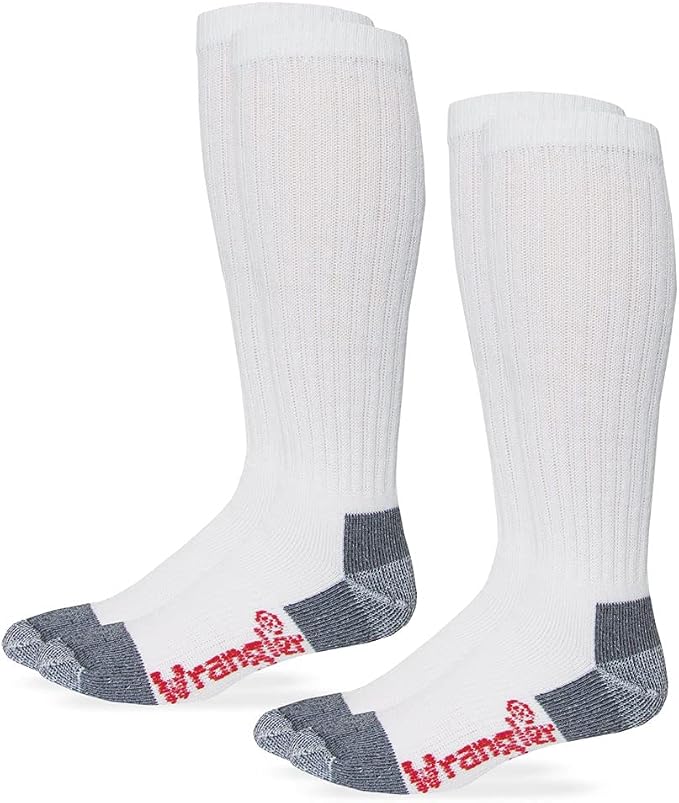 Wrangler Men's Cotton Tall Work Boot Socks (2 Pairs)