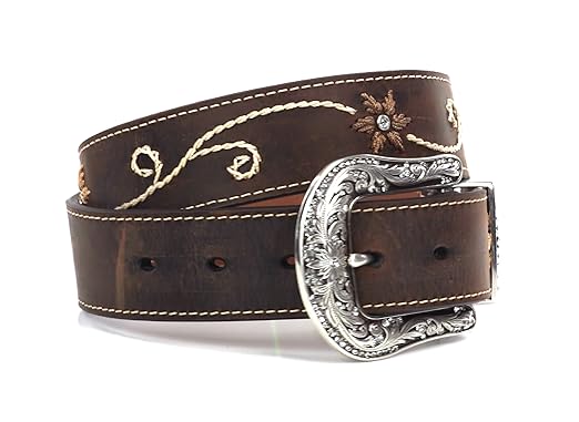 Nocona Women's Floral Rhinestone Embroidered Western Belt - N3447044