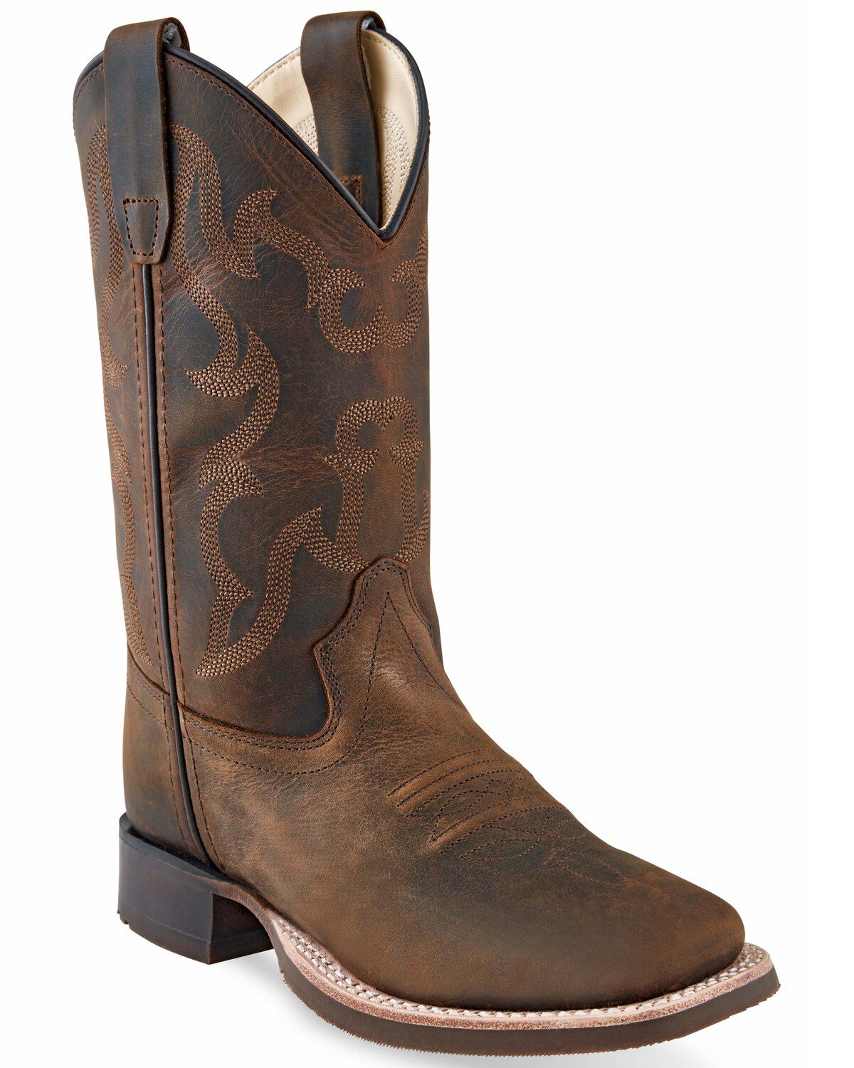 Old West Boys Leather Classic Cowboy Boots - BSY1904