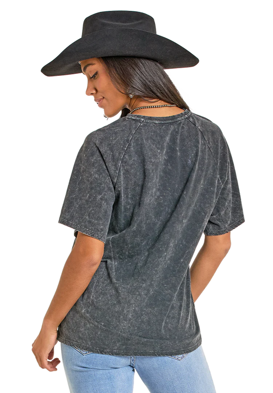 Acid Wash Howdy Oversized Tee