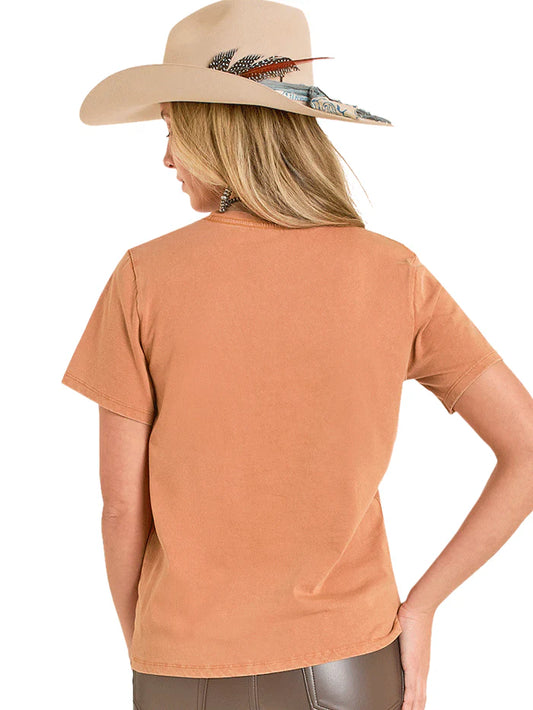 Womens Western Graphic Tee Burnt Orange