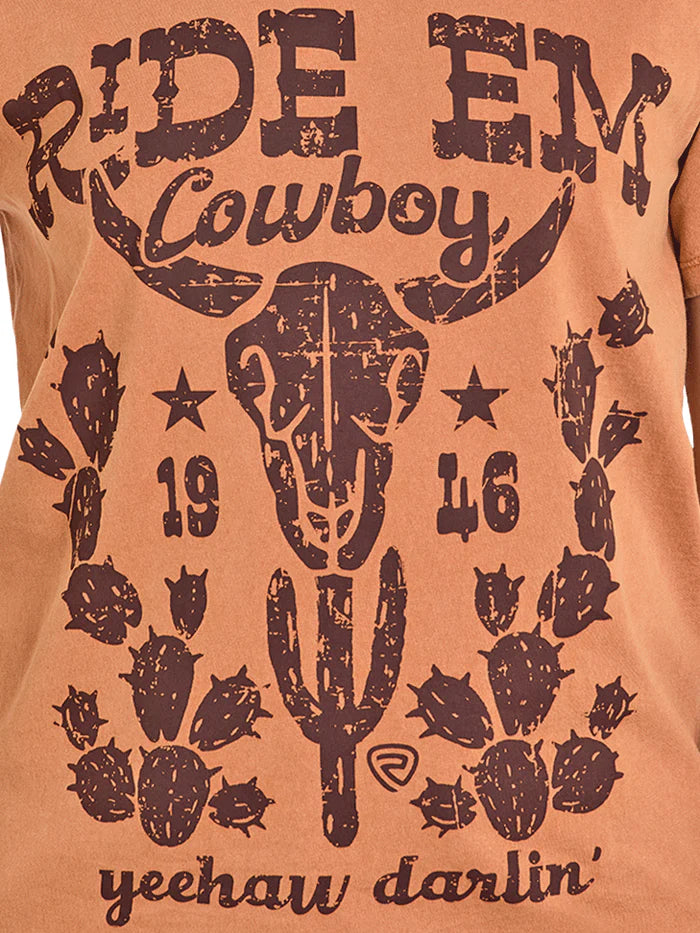Womens Western Graphic Tee Burnt Orange