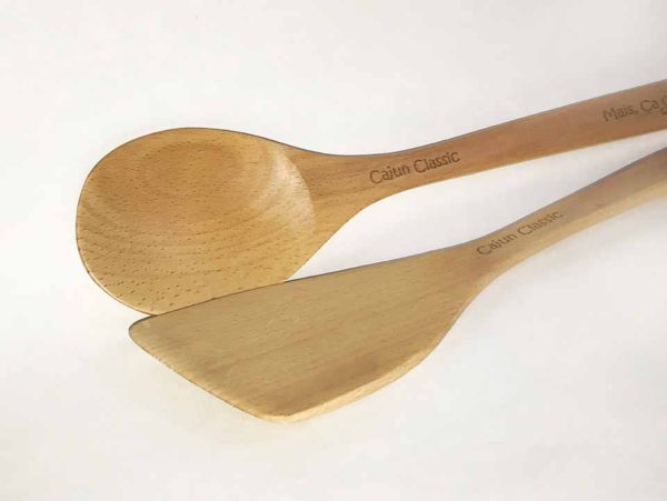 2 PC WOOD SPOON SET