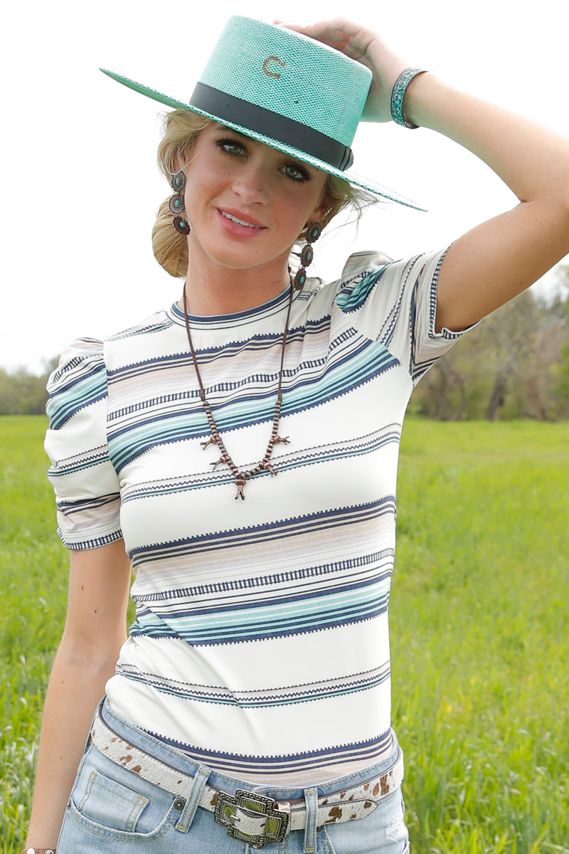 Cruel Denim Women's Puff Short Sleeve White Tee