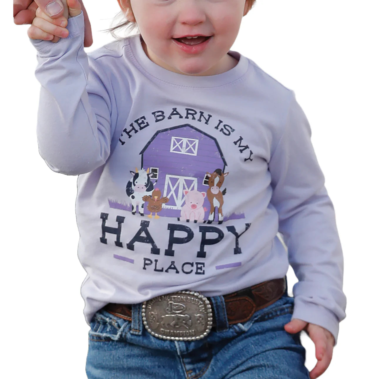 Toddler Girl's Long Sleeve Happy Barn Tee - CTK8860005