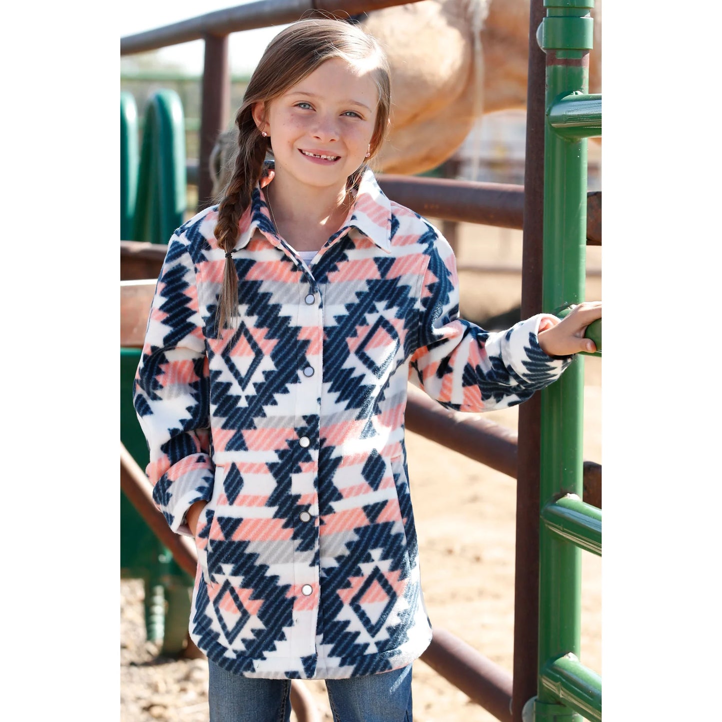 Girl's Cinch Snap Front Shirt Jacket - CWJ8820001