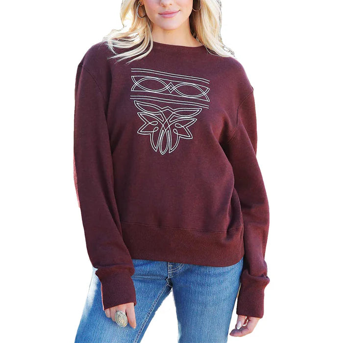 Cruel Girl Boot Embroidery Terry Women's Sweatshirt