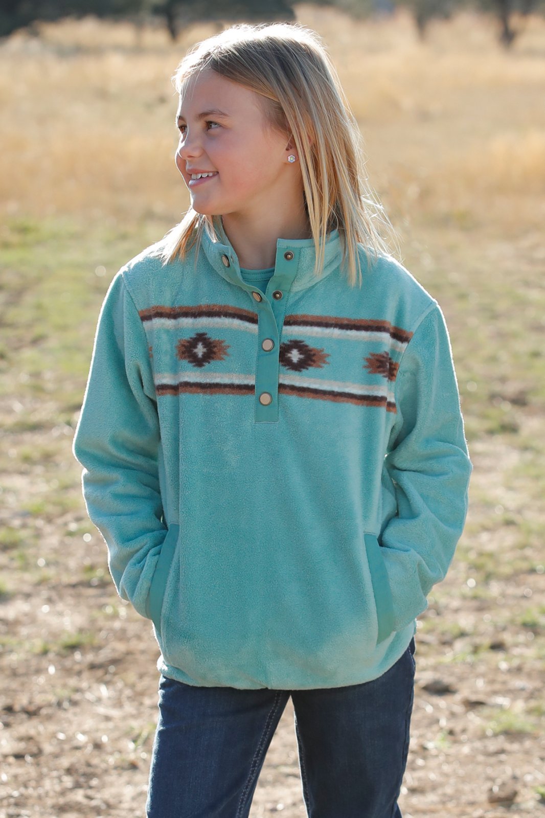Girls Cruel Pullover Fleece Turquoise