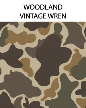 woodland vintage wren camouflage color palette pattern with earth tone greens and browns