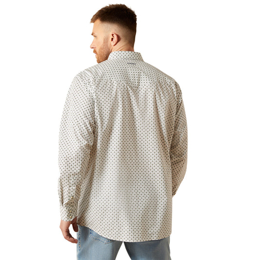 ARIAT FENN WHITE CLASSIC FIT PRINT - MENS SHIRT