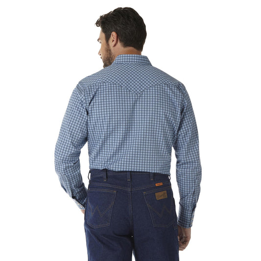 Wrangler® FR Flame Resistant Long Sleeve Work Shirt - Blue Plaid