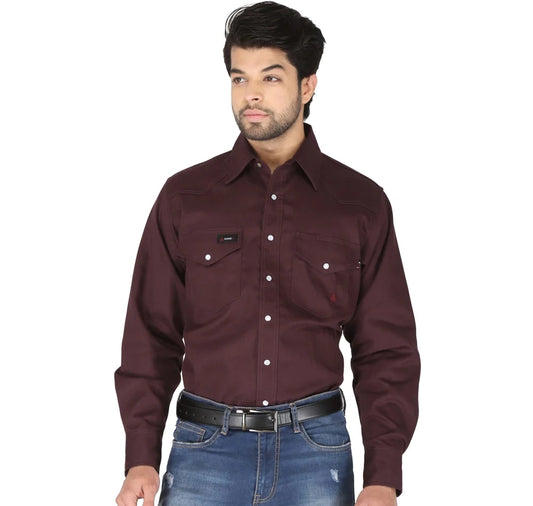 Forge Fr Men's Solid Stone Long Sleeve Shirt - MFRSLD-002