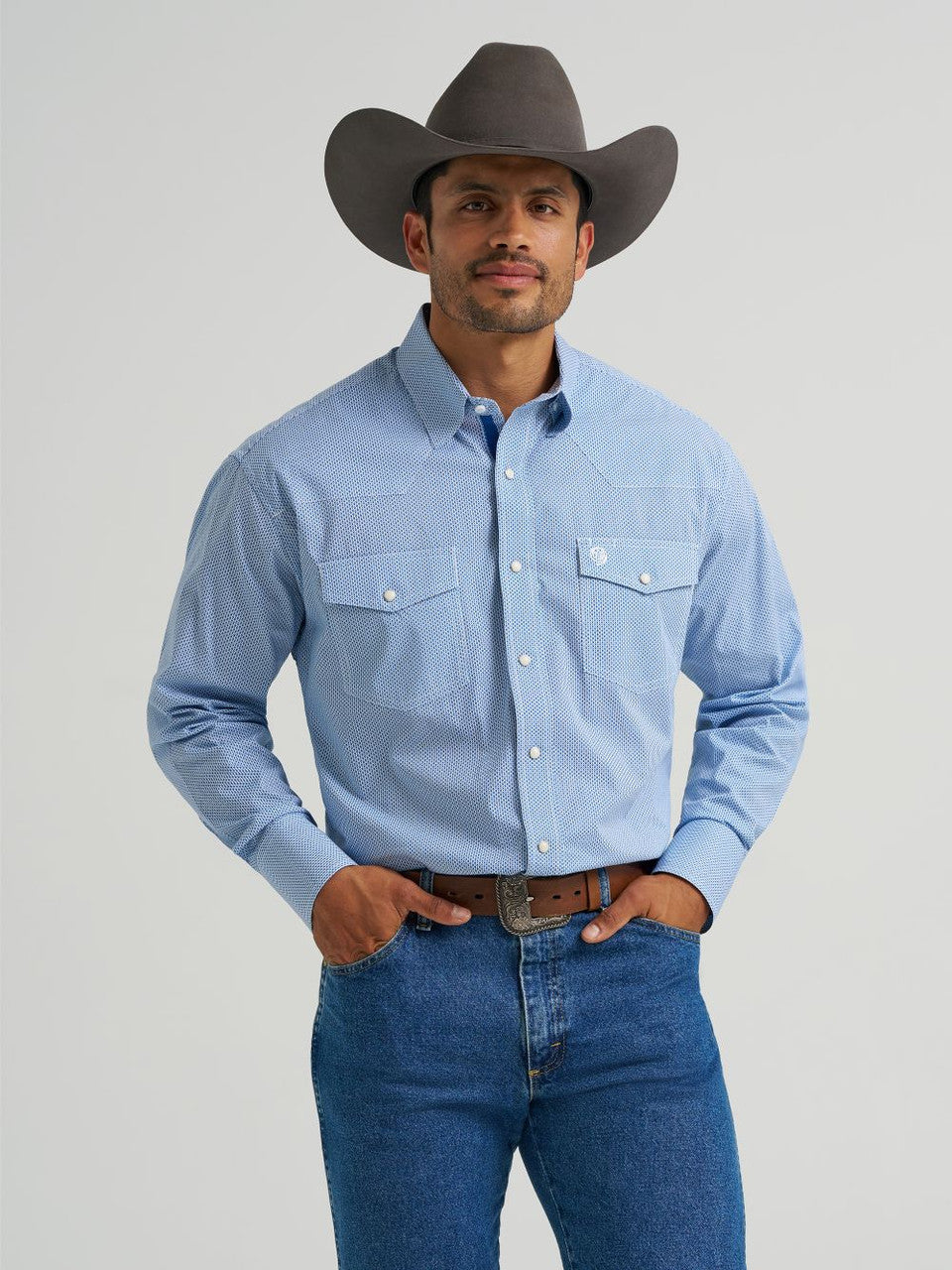 WRANGLER GEORGE STRAIT TROUBADOUR NAVY - MENS SHIRT