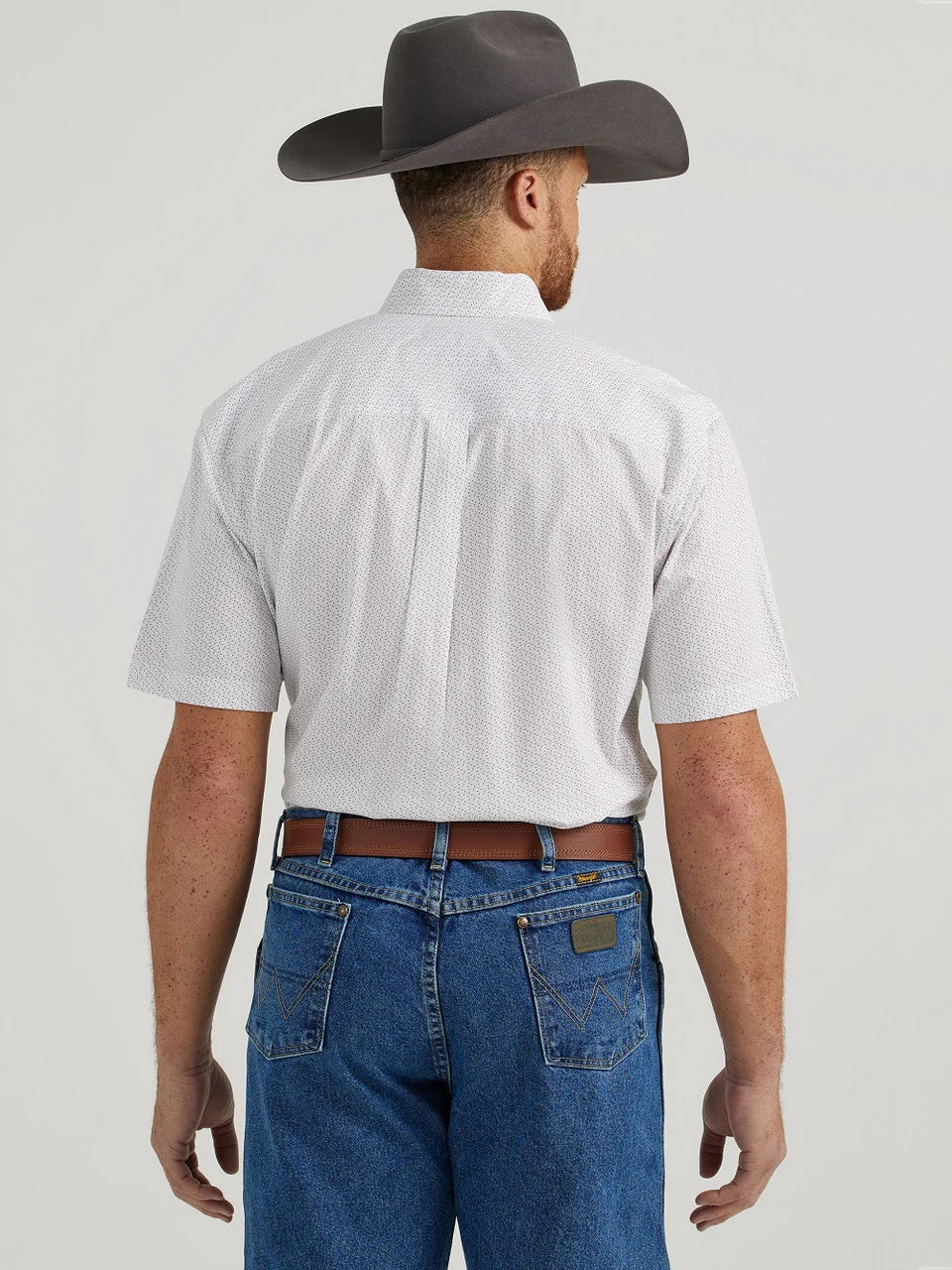 Wrangler George Men's Strait White Print Shirt