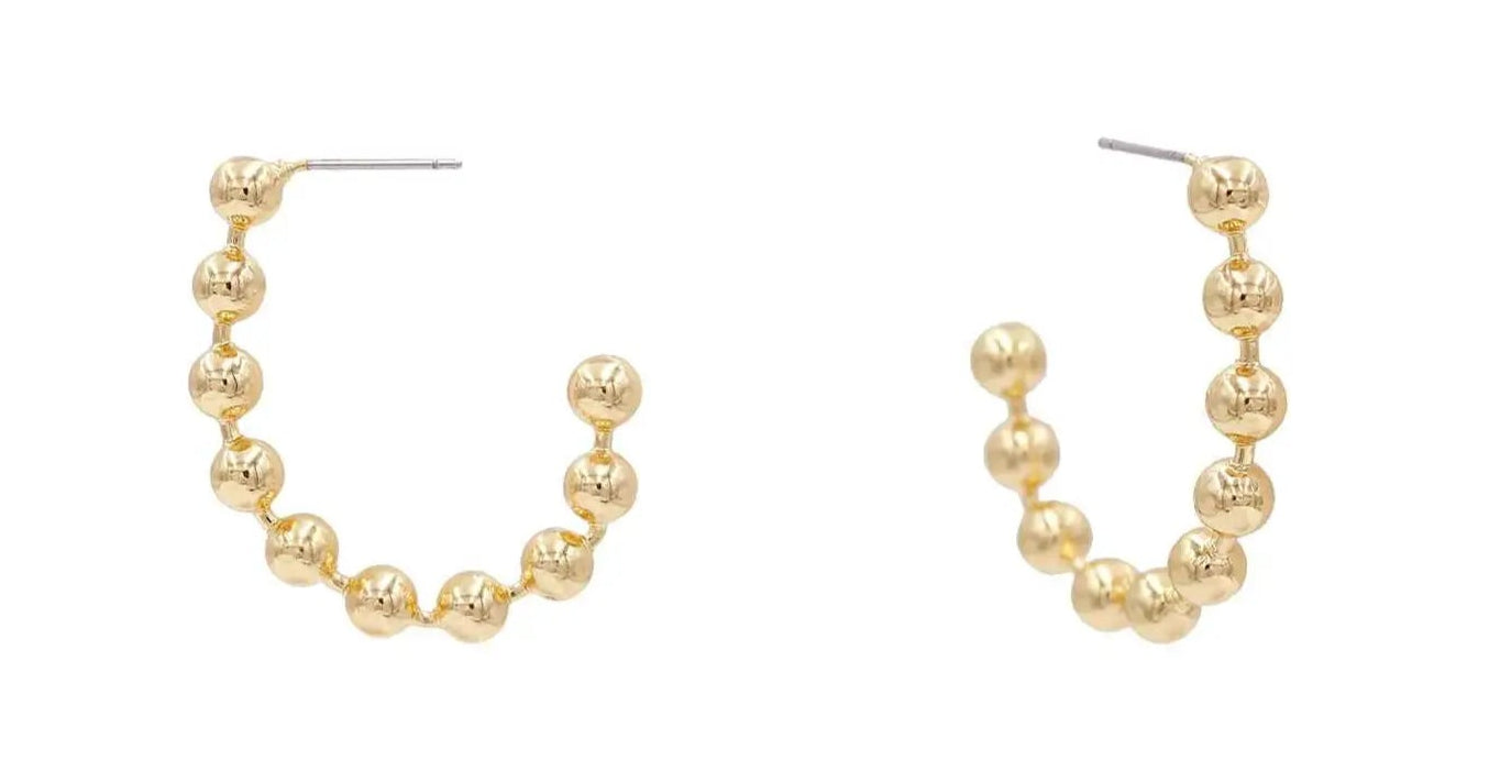 GOLD BALL CHAIN OVAL HOOP