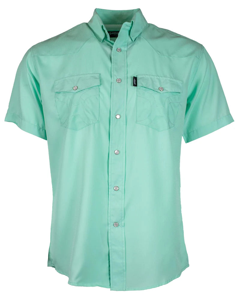 Hooey "Sol" Sea Foam Short Sleeve Pearl Snap Shirt