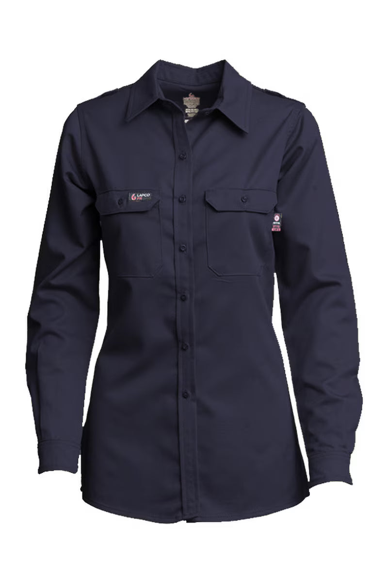 Camisa de uniforme FR DH para mujer | confeccionada con Westex® DH de 6.5 oz. - Azul marino