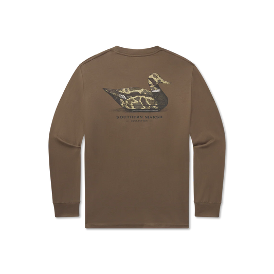 Vintage Duck Decoy Tee - Camo Tee - Long Sleeve