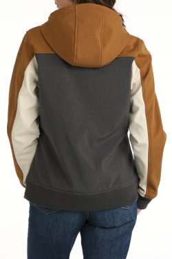 Women's Bonded Hoodie - Gold/Charcoal/Cream - MAJ9844002